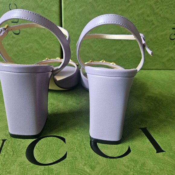 GUCCI Women's Mid-heel Sandal With Horsebit In Yellow size 37 - Picture 9 of 11